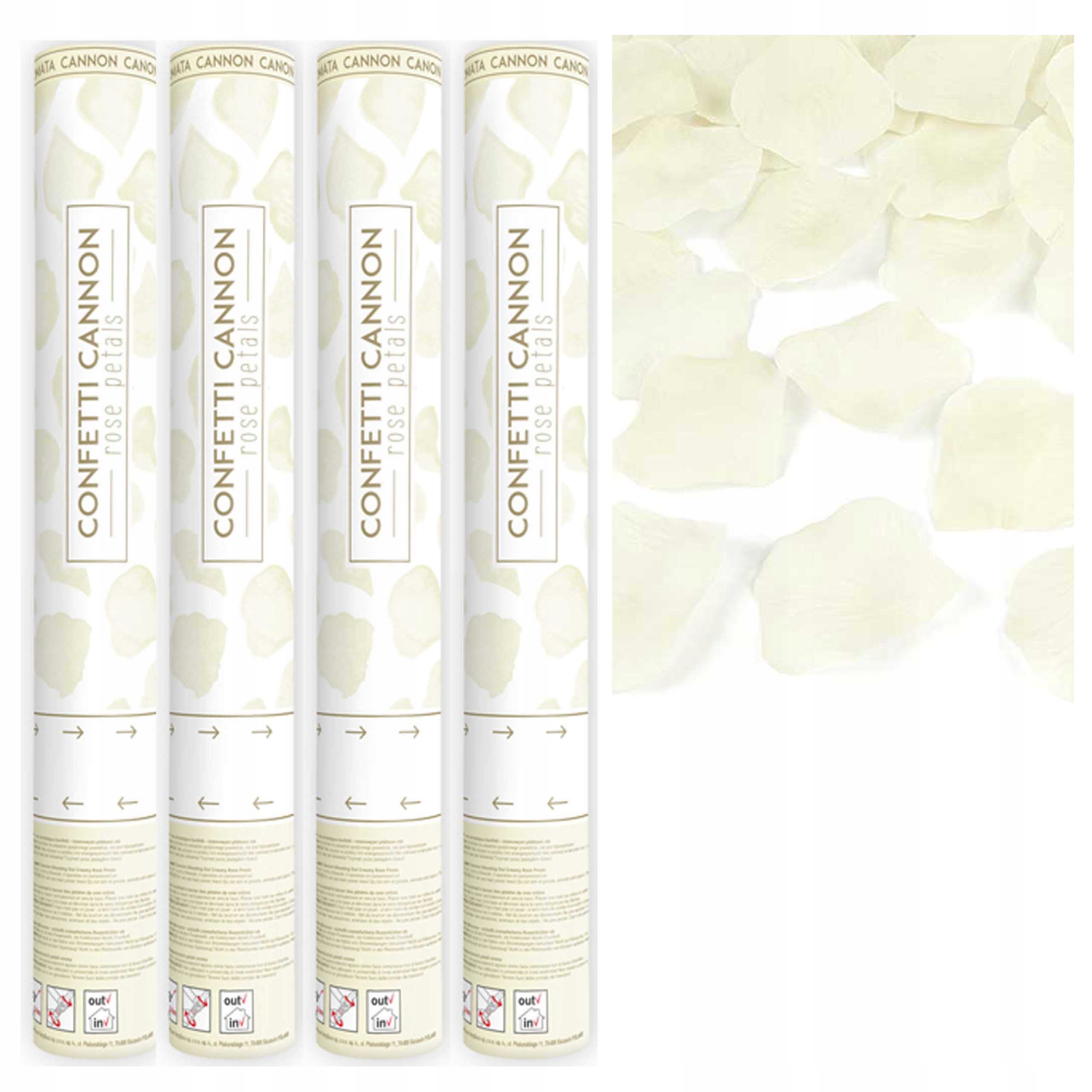 Konfetti TUBA TUBY KREMOWE PŁATKI RÓŻ CONFETTI ŚLUB WESELE URODZINY 4x 40