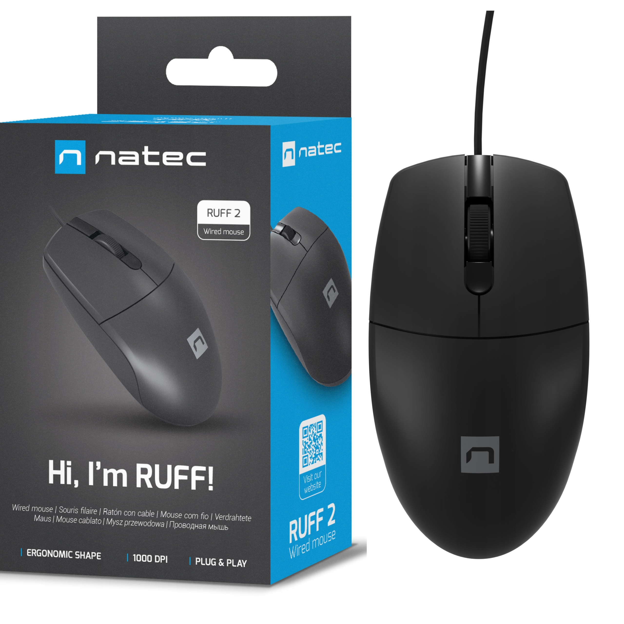 

Myszka Przewodowa Natec Ruff 1000 Dpi Czarna