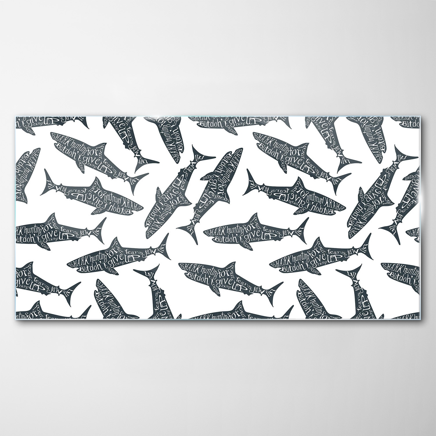

Obraz na Szkle Dekor Typografia Rekiny Ryba 100x50