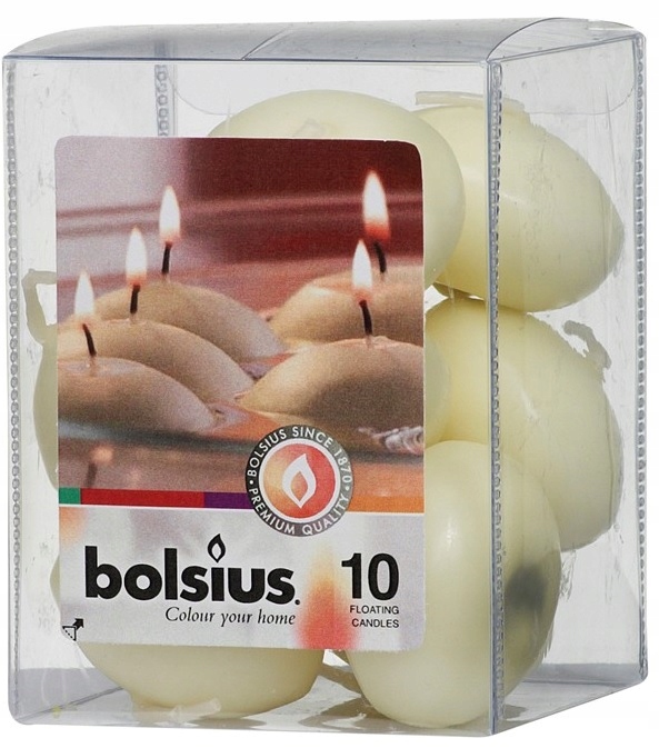 

Bolsius Świece Świeczki Pływające Kremowe 10 sztuk