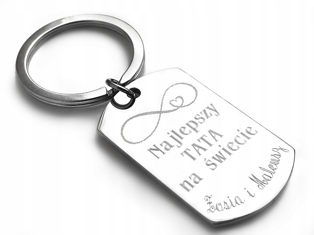 

Brelok z grawerem, prezent, stalowy, solidny, Lux