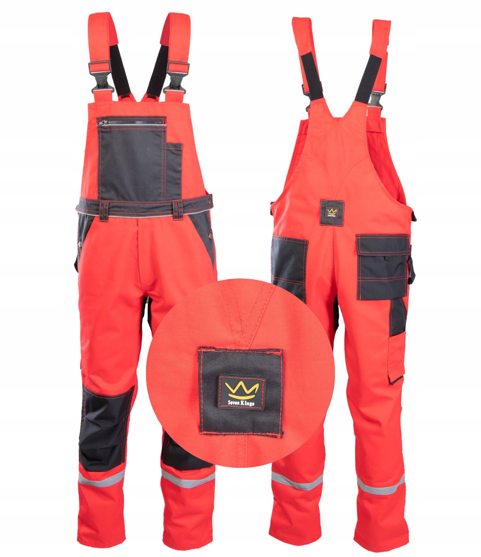 Spodnie robocze ogrodniczki czerwone Sk Rubin 58