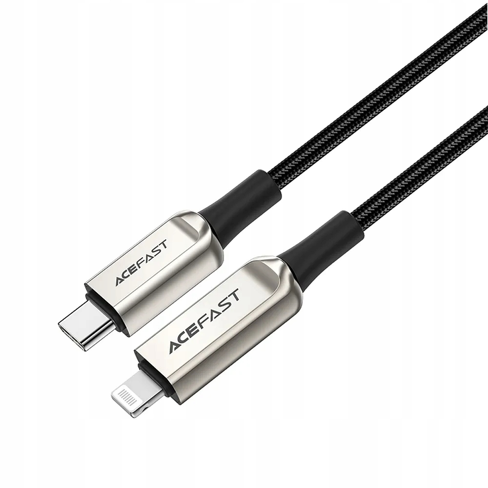 Acefast kabel Typ C do Lightning MFi 3A Pd 30W LCD C6-01 1,2 m srebrny