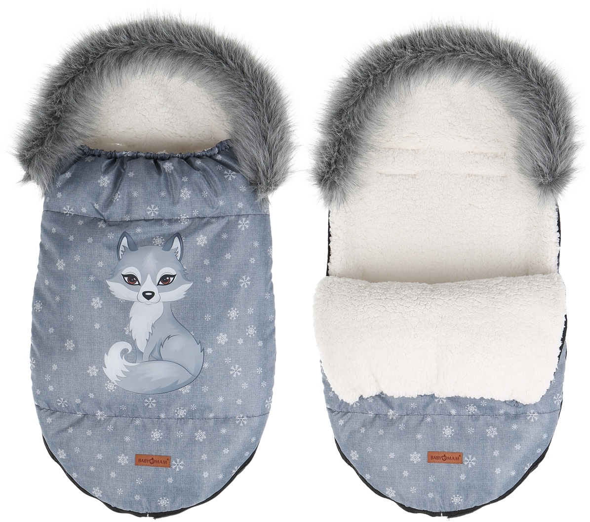 ŚPIWOREK DO WÓZKA SANEK GONDOLI OCIEPLANY Z FUTERKIEM PREMIUM BABYMAM