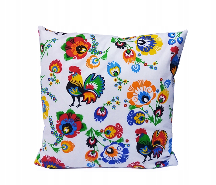 POSZEWKA bawełna 60x60 Koguty białe