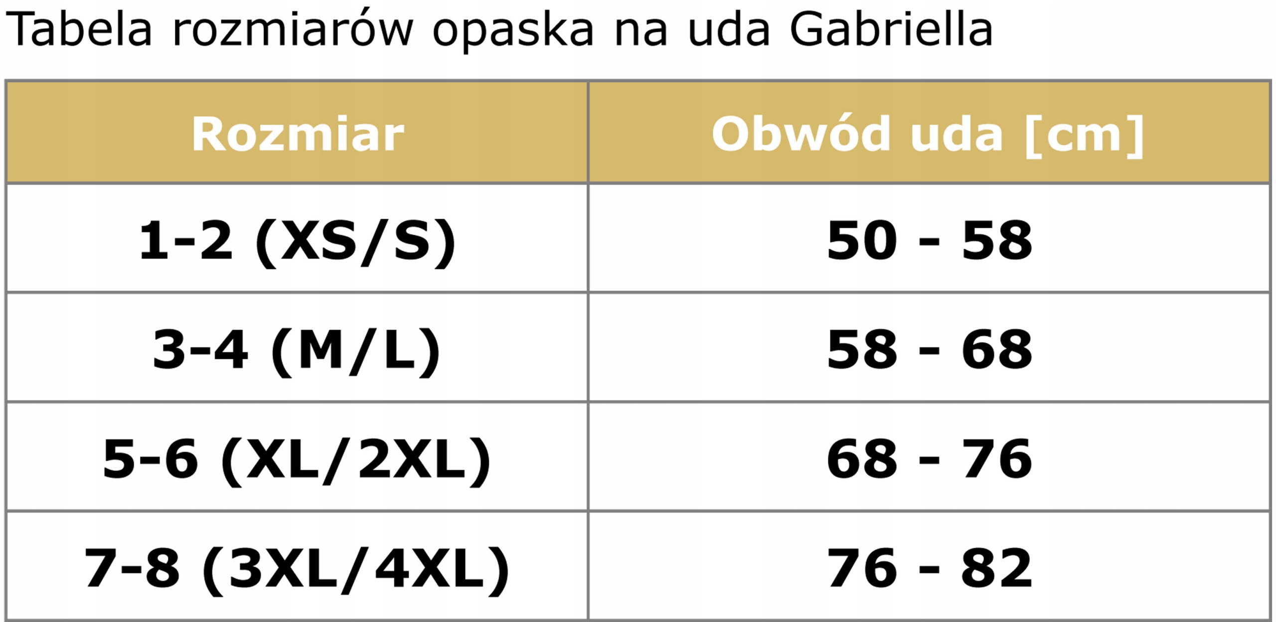 Opaska na uda przeciw otarciom satynowa beżowa 5-6 Model Opaska na uda