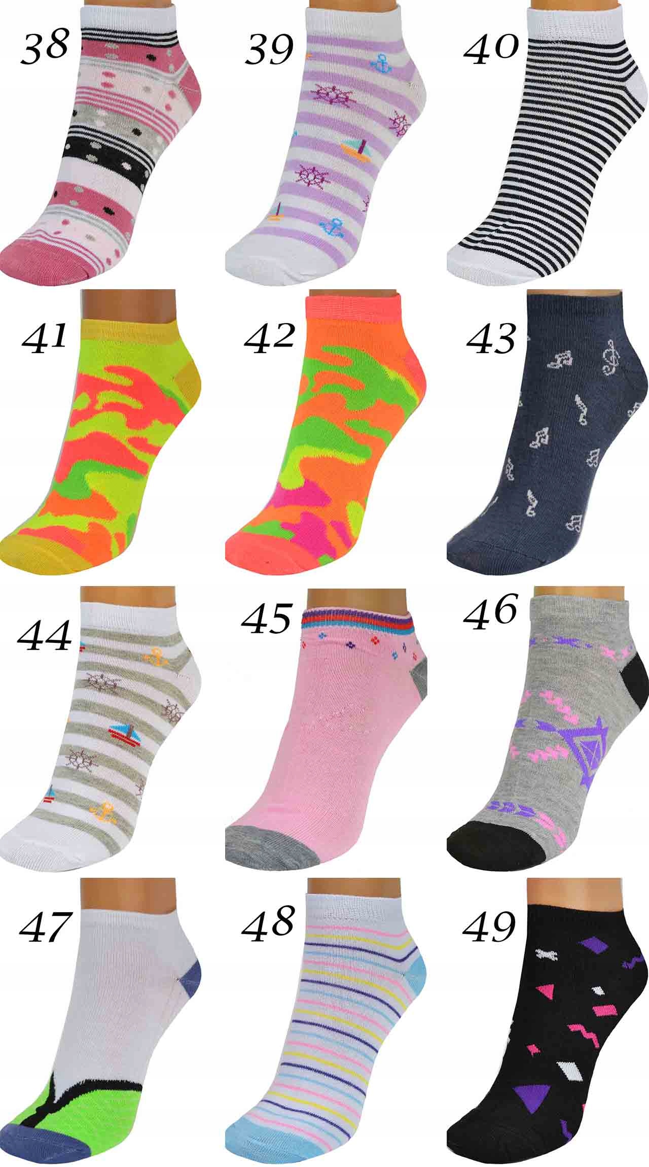 STOPKI Skarpetki FITNES Damskie 35 - 40 Bawełna OK Fason Stopki