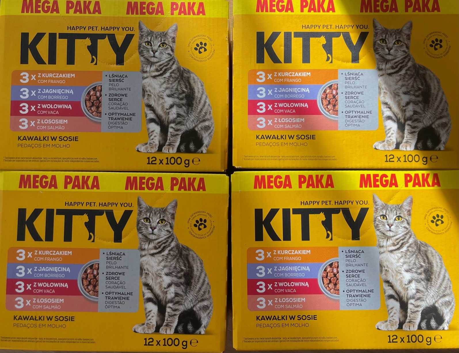 Levně Mokré krmivo pro kočky Kitty mix chutí 4,8 kg