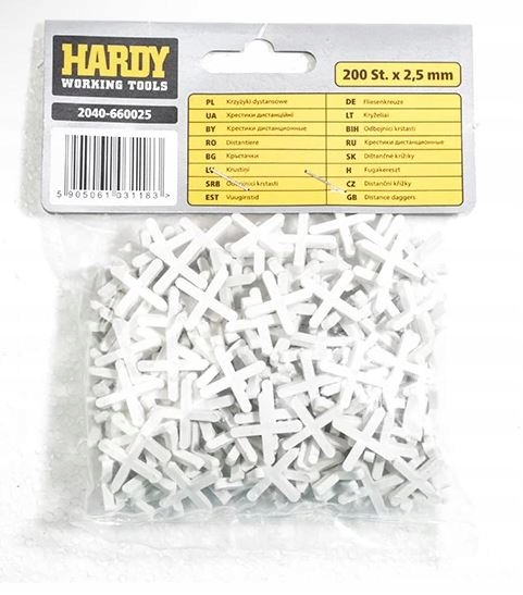 

Krzyżyki dystansowe do płytek glazury 2,5mm 200szt