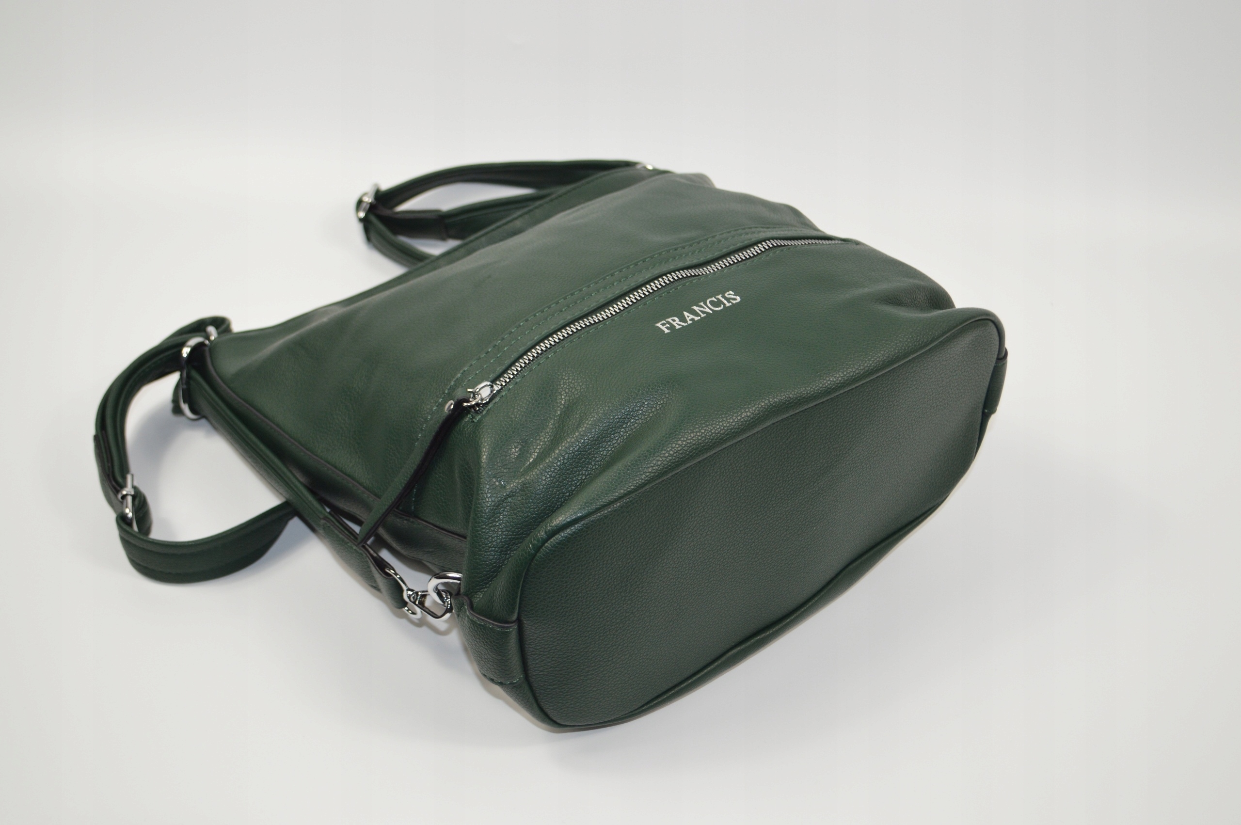 DUŻA POJEMNA TOREBKA DAMSKA LISTONOSZKA WOREK TORBO-PLECAK Kolor zielony