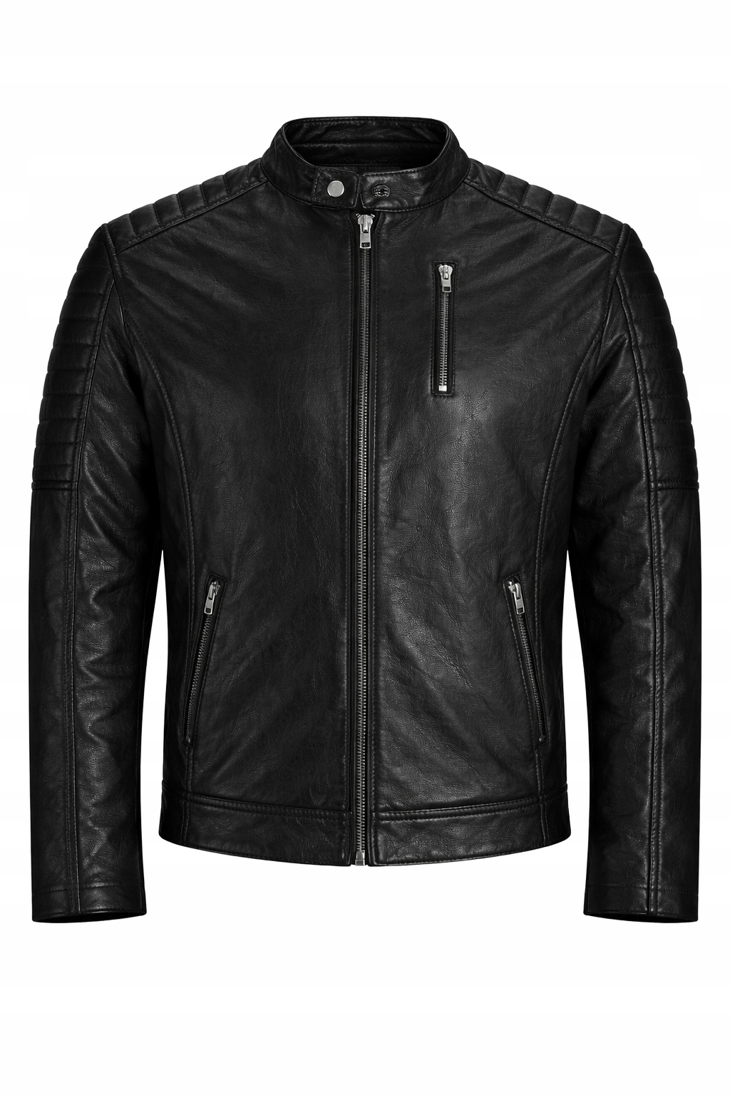 Jack & Jones Męska kurtka skórzana biker Jjerichard Noos czarna r. XXL