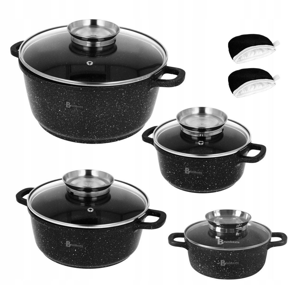 ZESTAW GARNKÓW Z POWŁOKĄ MARMUROWĄ 8ele Typ powłoki marmurowa