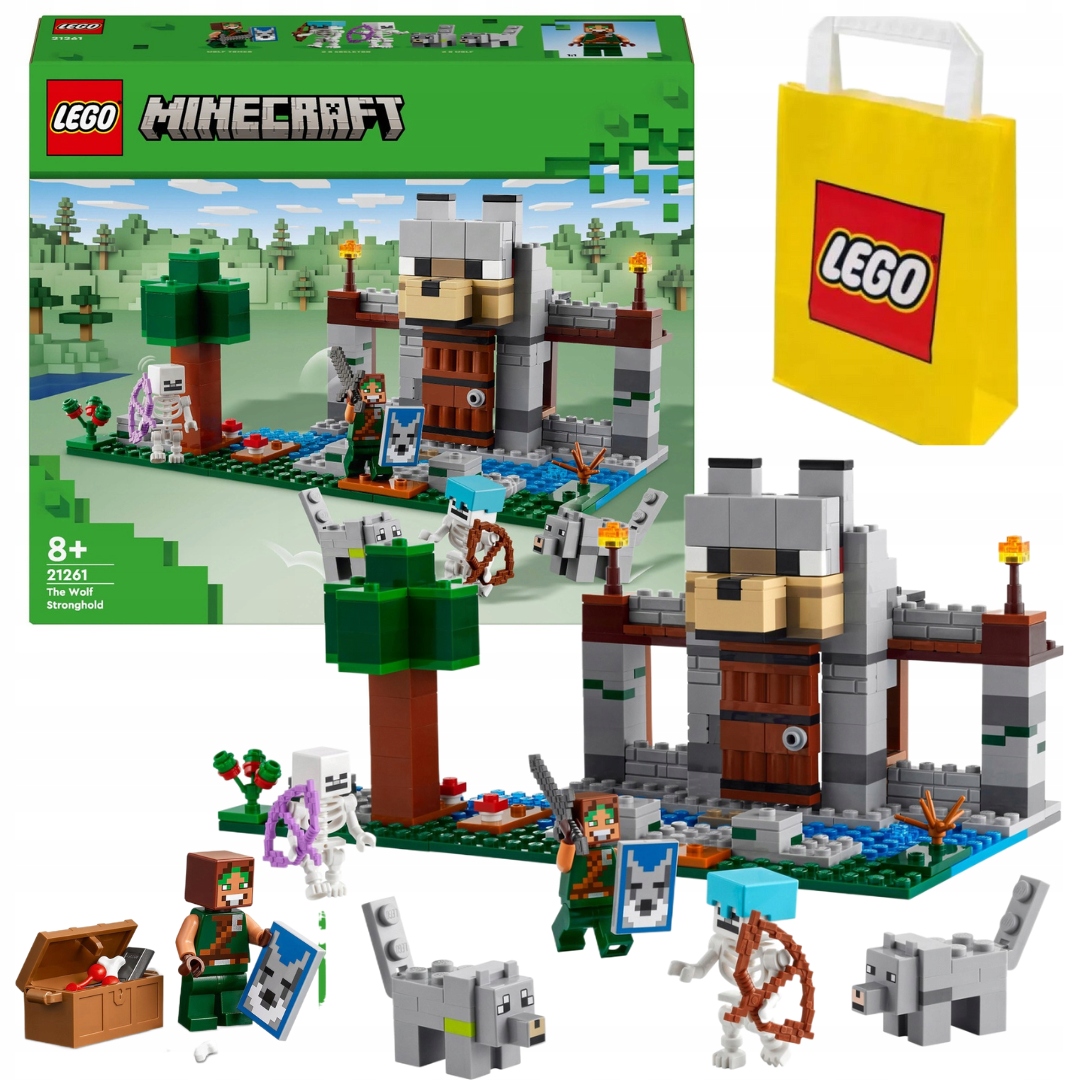 Lego Minecraft 21261 Vlčí Pevnost 2X Kostra Zámek Vlků 2X Vlčí Taška