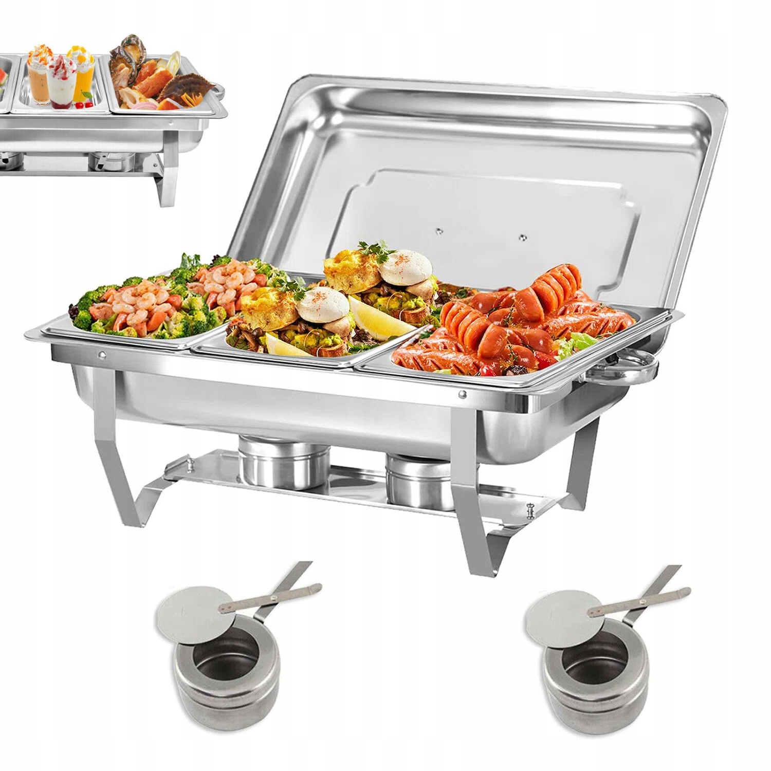 Ohřívač Gn 1/3 Pro Gastronomické Pokrmy 9 L Nerezová Ocel Ohřívač