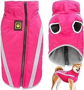 Dolahovy Oblečení bunda pro psa voděodolná délka hřbetu 48 cm růžová *3XL