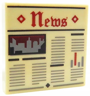 

Lego płytka 2x2 z nadrukiem - Gazeta 3068bpb0951