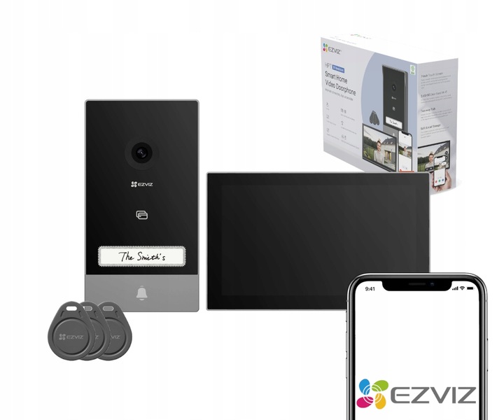 Wideodomofon WiFi Ezviz HP7 2-żyłowy Szerokie pole widzenia 3xKARTA Rfid