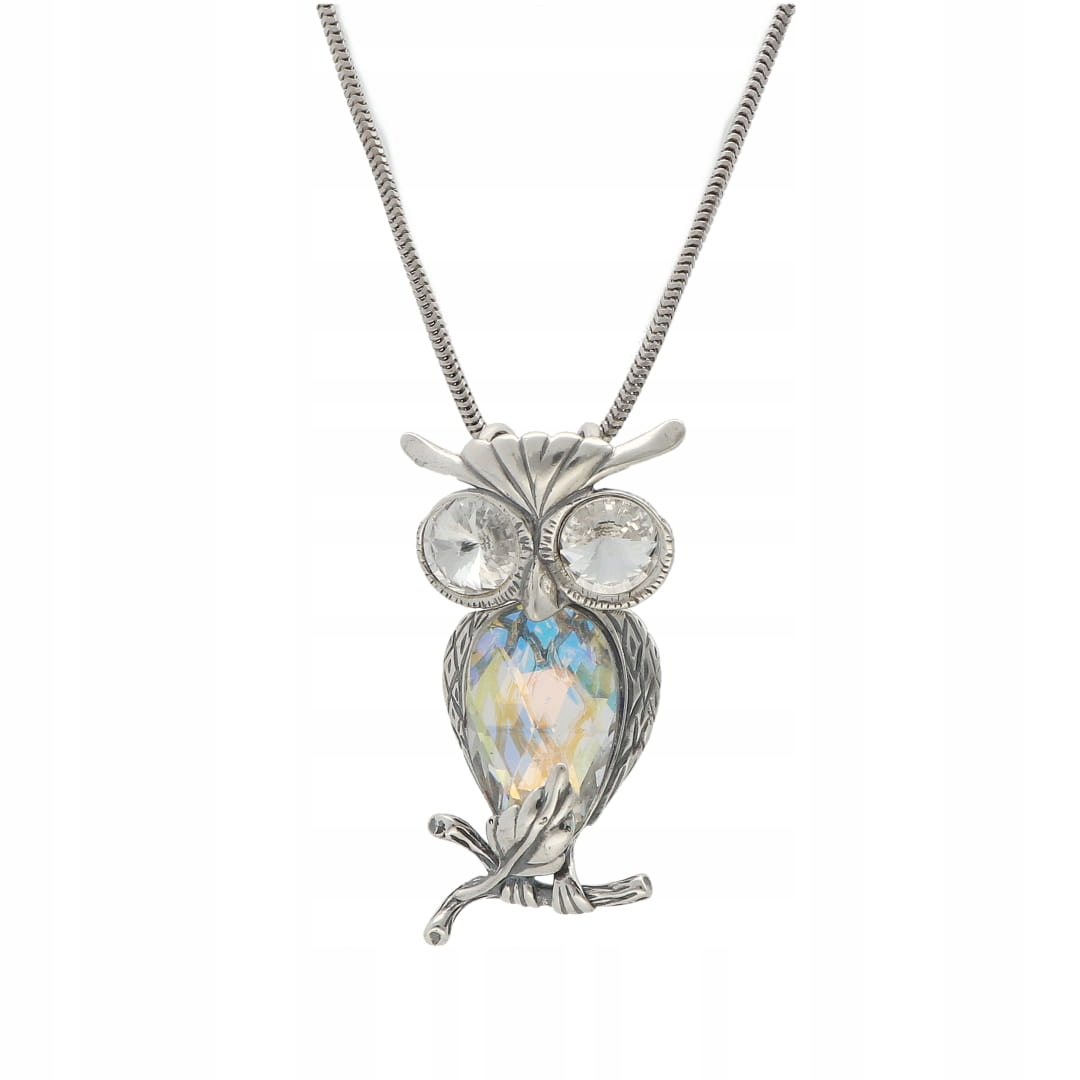 Přívěsek sova s křišťálem Swarovski Crystal Ab