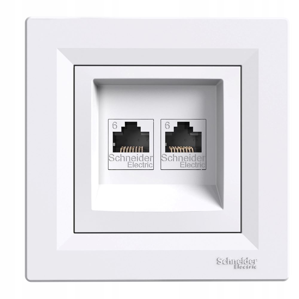 

Asfora Gniazdo komputerowe RJ45 2x kat.6 białe