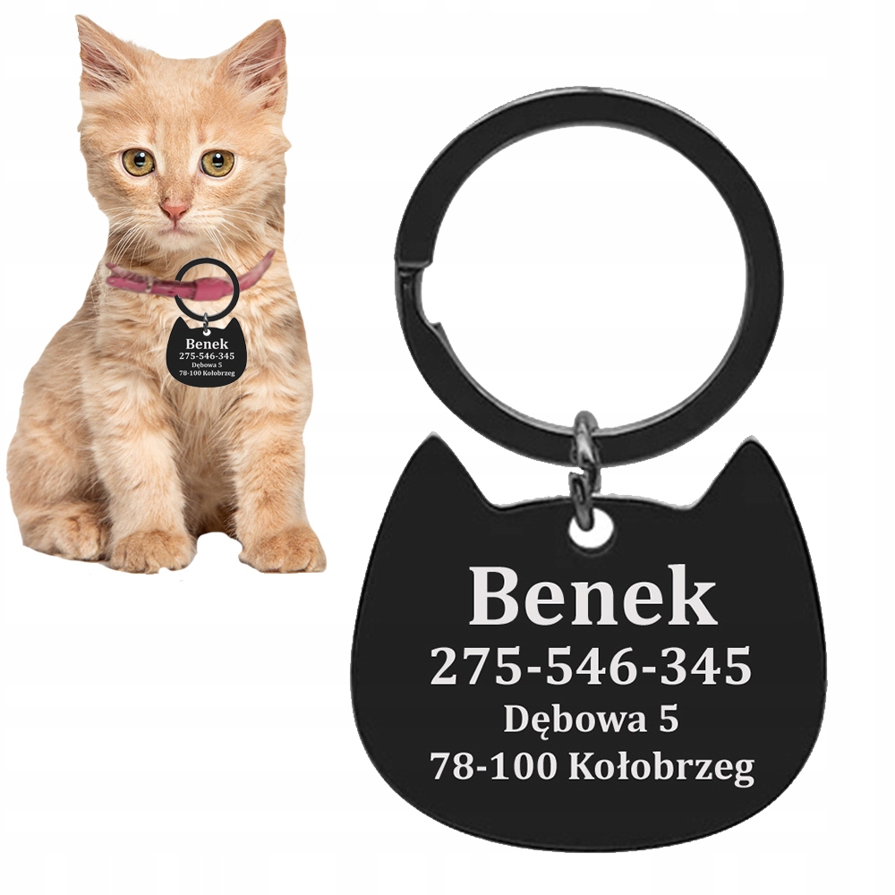 Identyfikator ID KOT KOTEK Rozmiar M Czarny, GRAWER