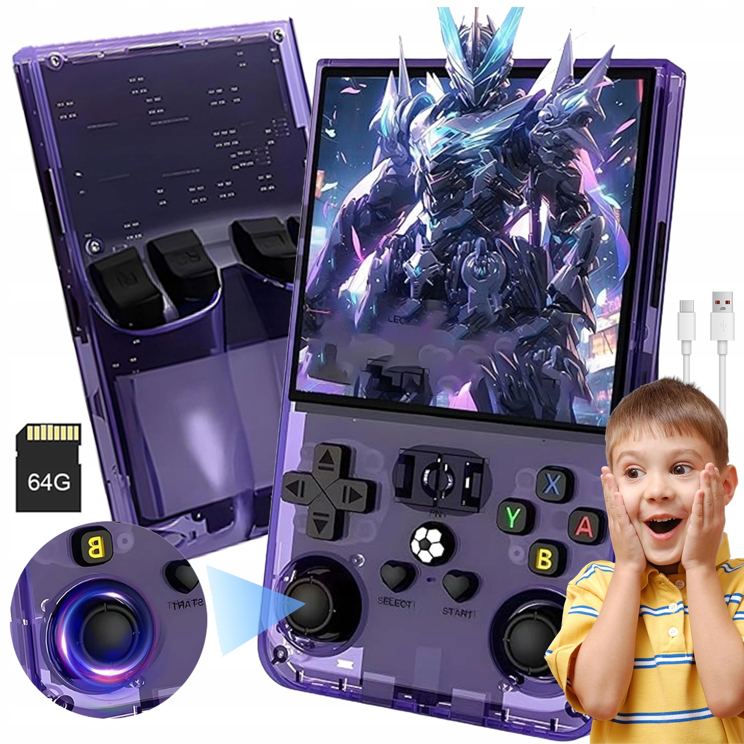 Rozrywki Przenośna Konsola Do Gier Ultramocna Konsola R36MAX 18000GIER 64GB