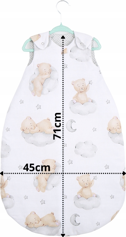 ŚPIWOREK NIEMOWLĘCY DO SPANIA DREAM BAWEŁNA 100% REGULOWANY BABYMAM Długość 71 cm