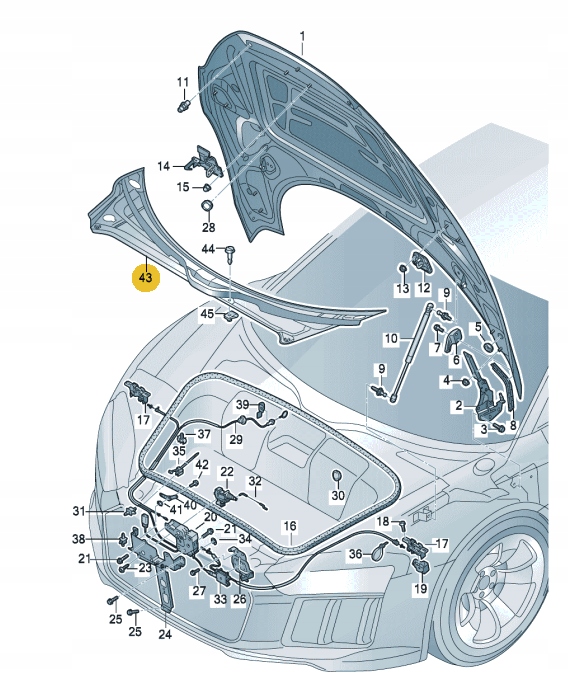 AUDI R8 II 4S 2016-2021 torpedo plastic 4S1819401