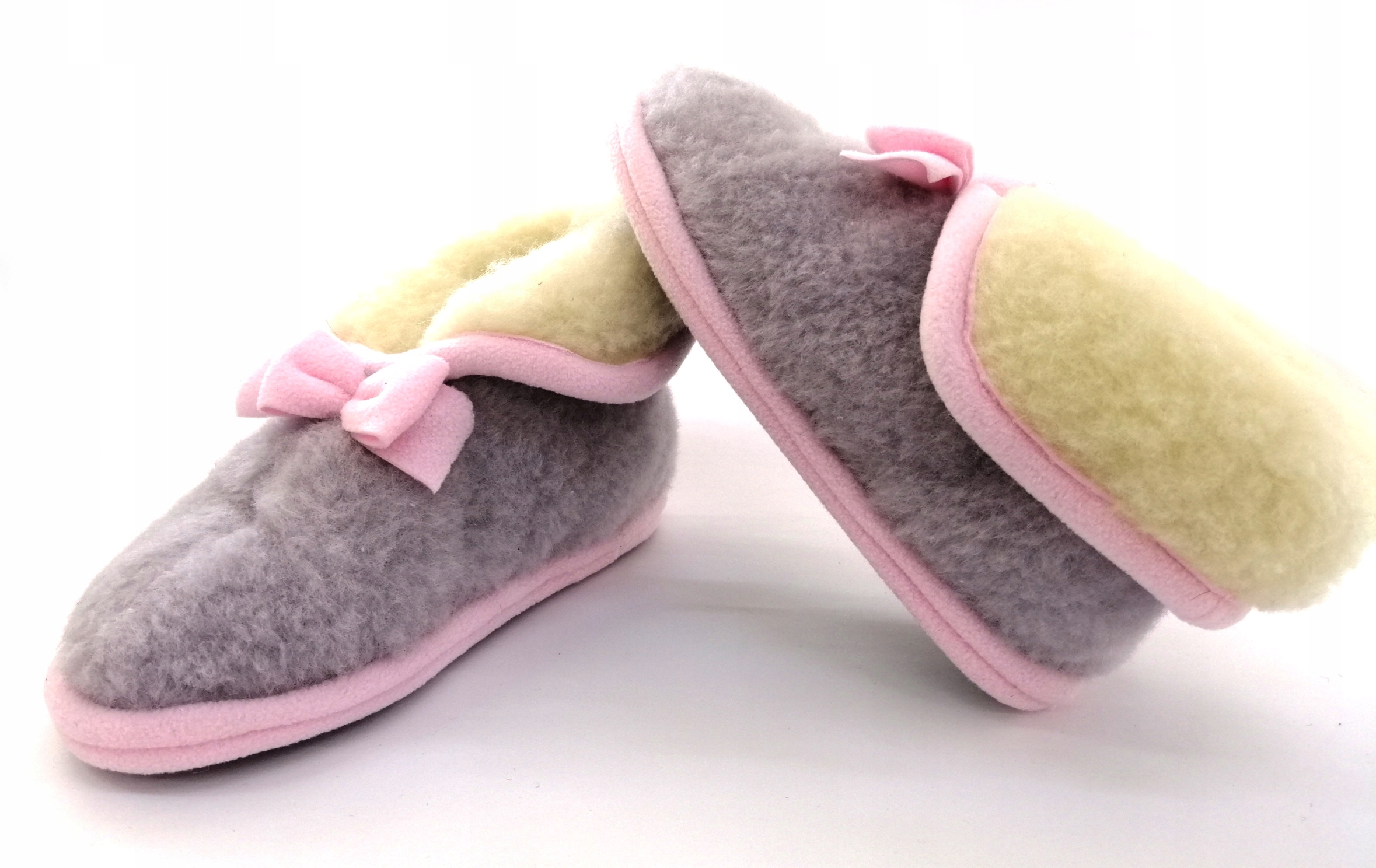 

Super Botki wełniane Merynos R 38 Kapcie różowe