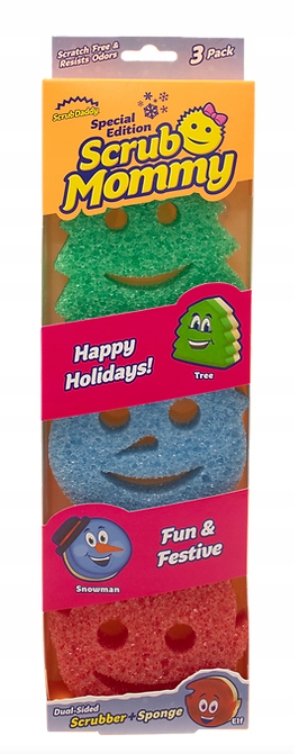 Levně Originální sada 3ks Scrub Mommy Daddy Winter edition magická houbička