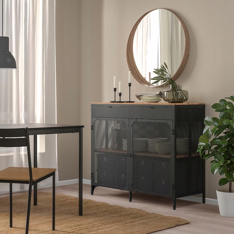 IKEA FJALLBO Kredens czarny Kolekcja FJALLBO