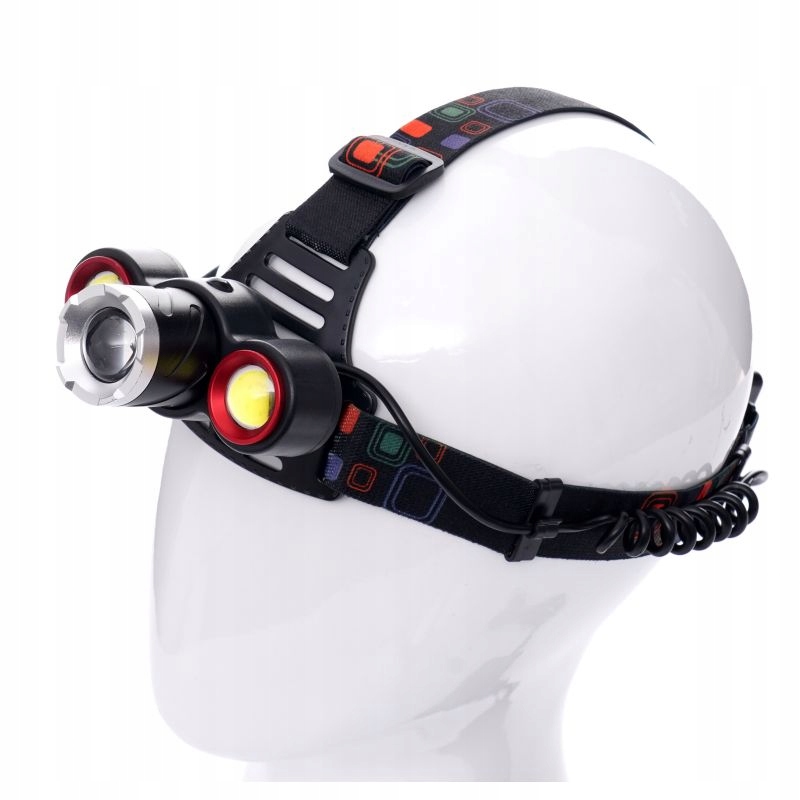 LATARKA CZOŁOWA CZOŁÓWKA LAMPKA NA BIWAK WATERPROOF T6 LED KD1245