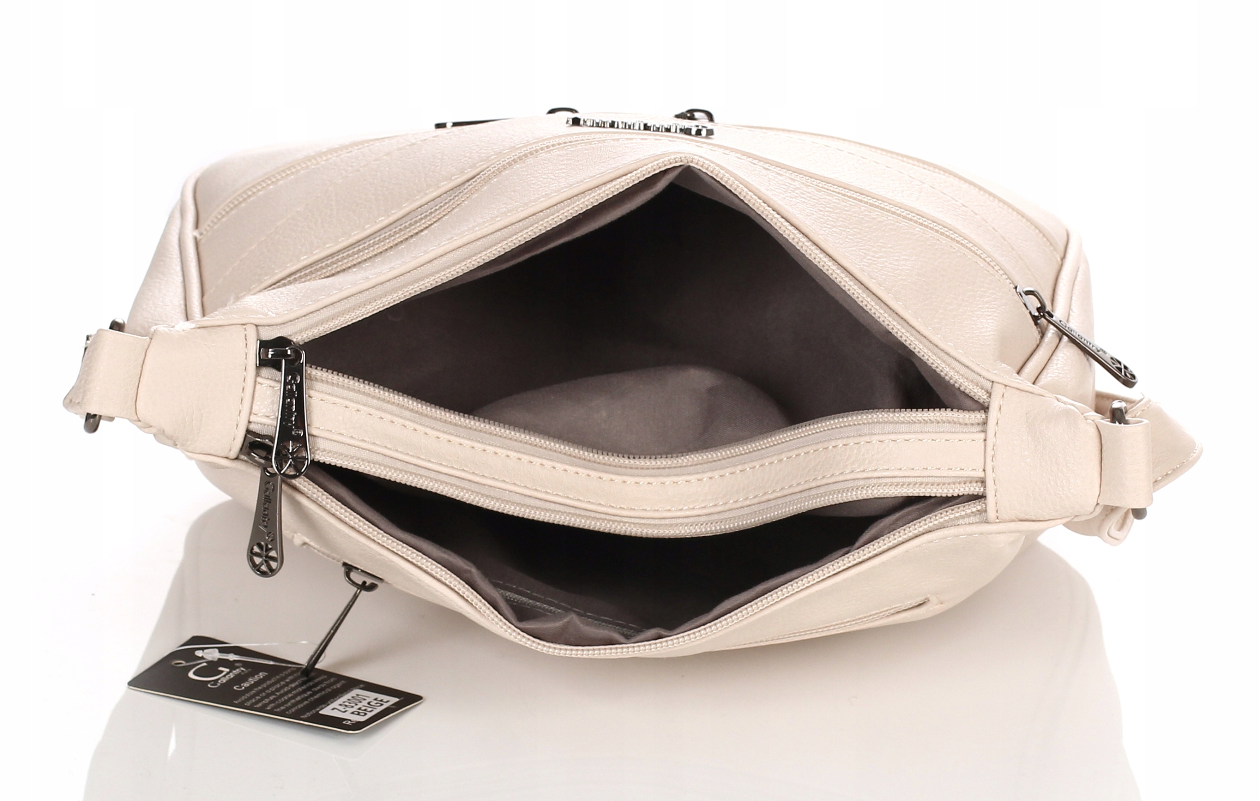 GALLANTRY torebka listonoszka skóra ekologiczna beżowy Kolor beżowy