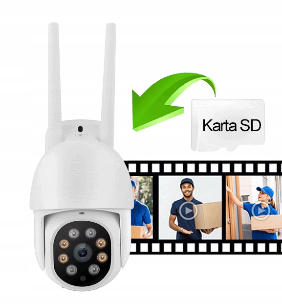 Kamera Zewnętrzna Obrotowa IP WiFi 8MPx 8MP 4K ULTRA HD 4x ZOOM Marka Zintronic