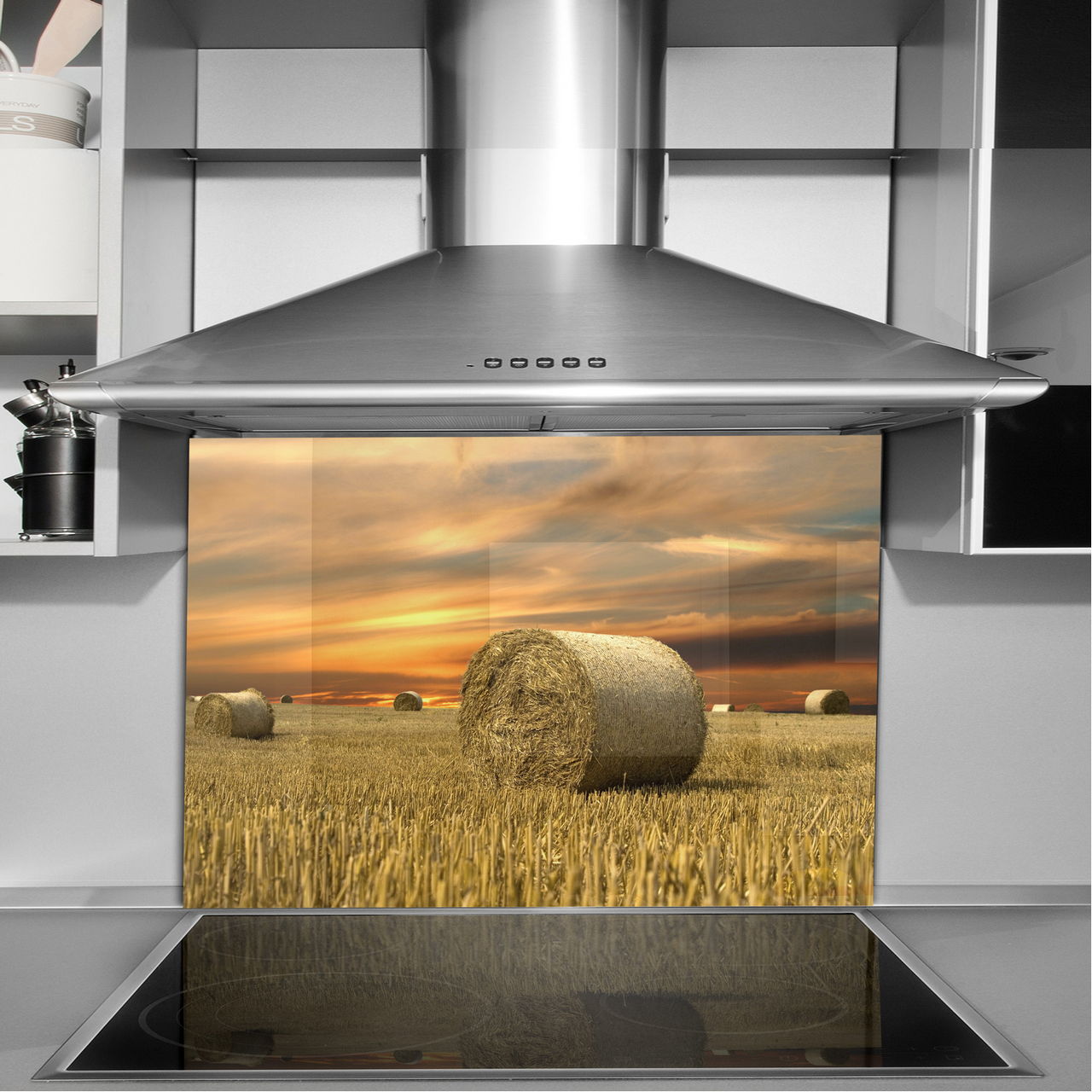 płytki ścienne hartowane kuchnia 90x65 siano Wykończenie błyszczące