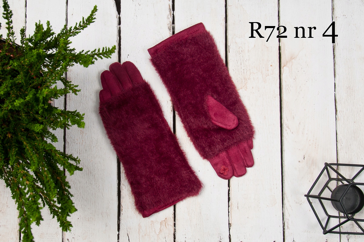 ALPAKA RĘKAWICZKI damskie DOTYKOWE OCIEPLANE DO TELEFONU CIEPŁE KOLORY Wzór dominujący bez wzoru