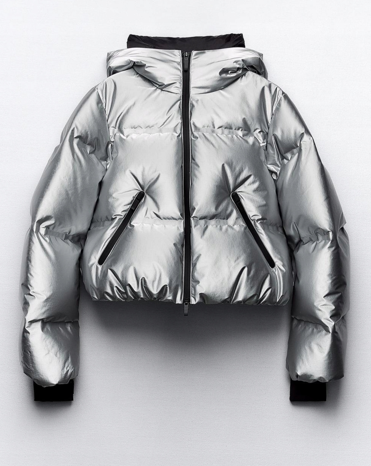 Zara SKI Collection kurtka puchowa Silver narty snowboard XS