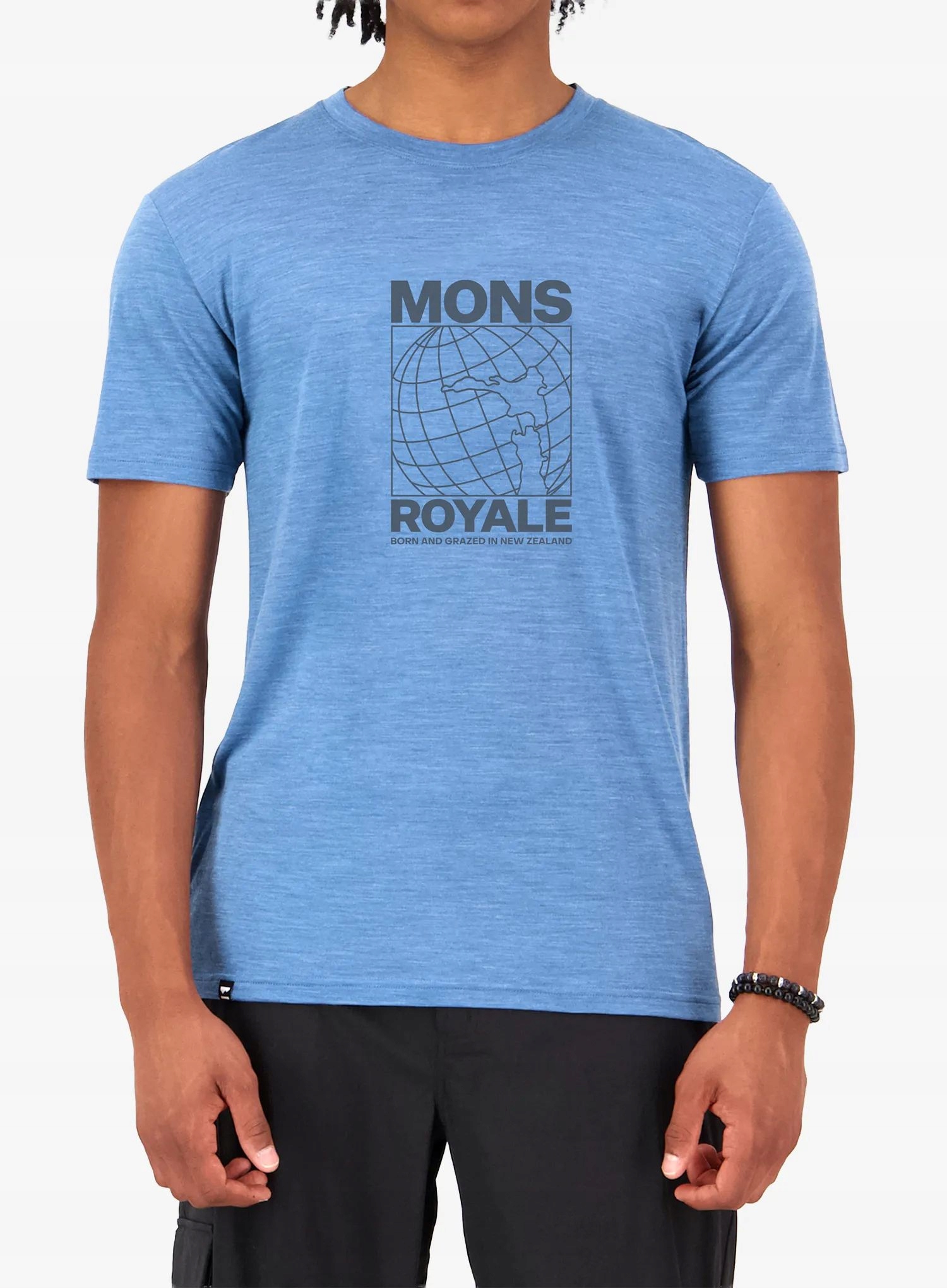 Mons Royale T-shirt męski Zephyr Merino Tencel Steel Blue rozmiar XXL
