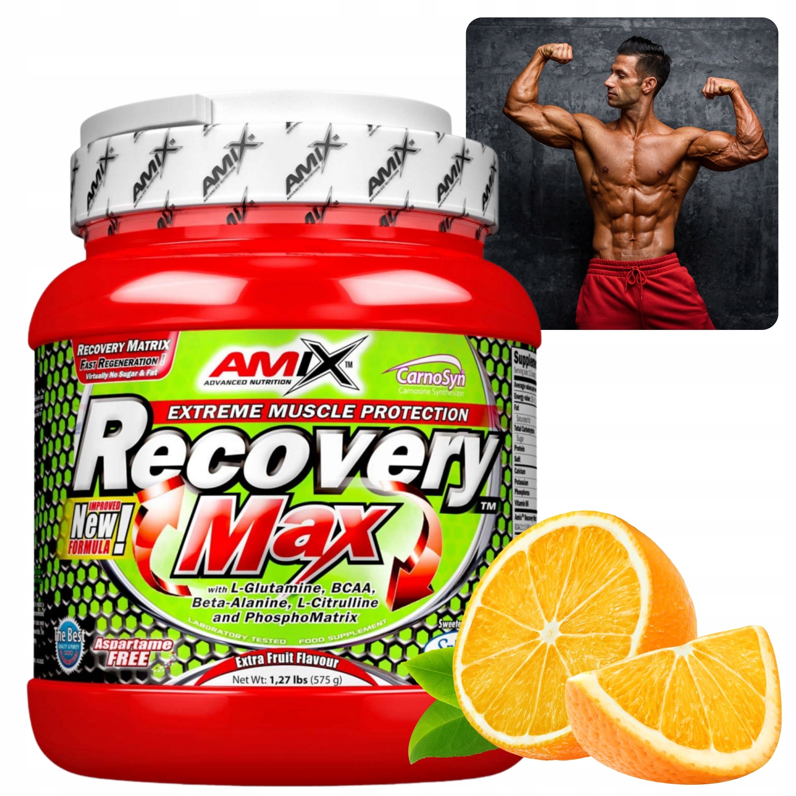 Amix Recovery Max Aminokyseliny Bcaa 2:1:1 Citrulin Glycin Příchuť Pomeranč