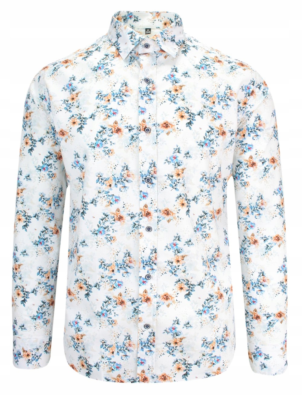 Bílá návštěvnická košile s květinami Victorio 38/170-176