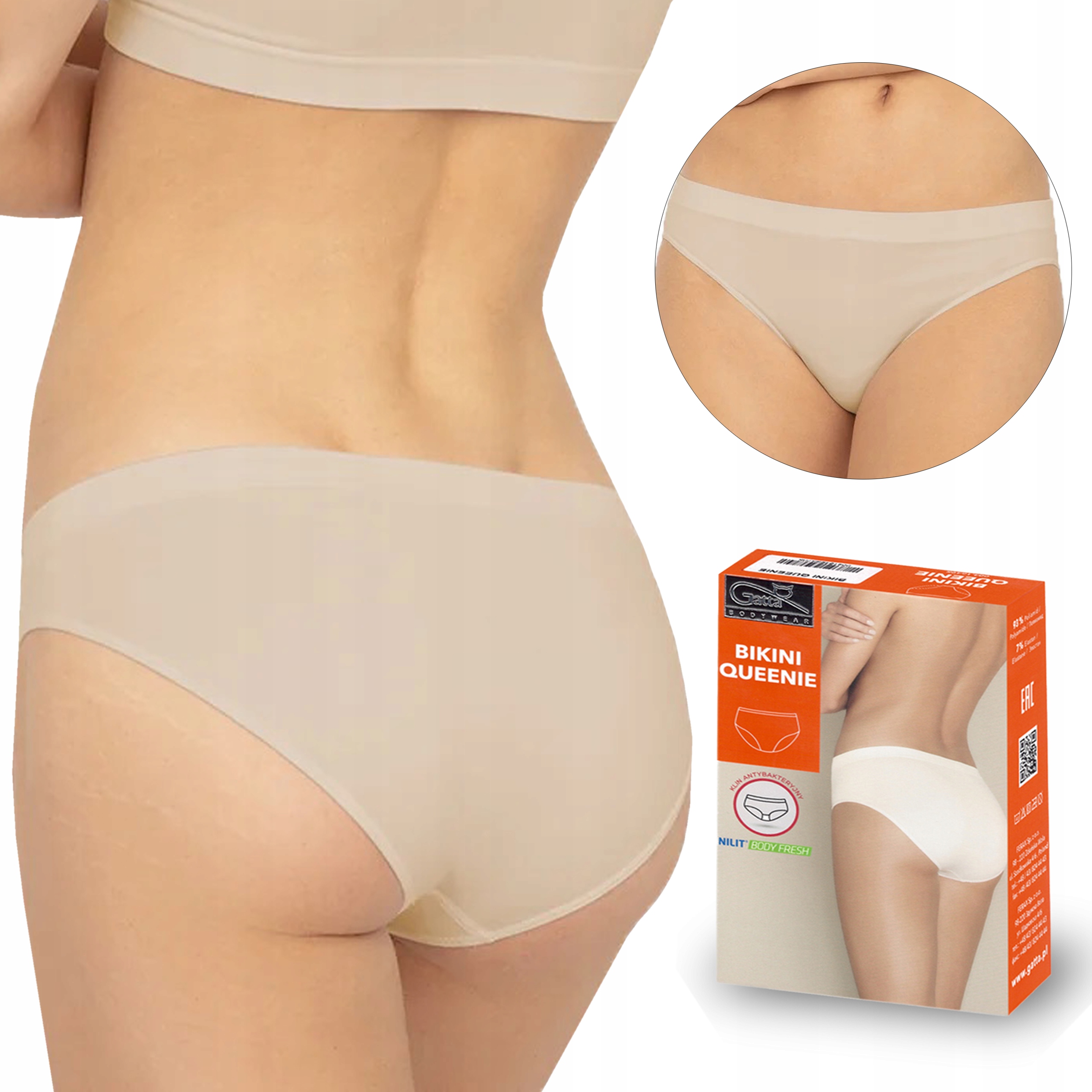 

Gatta Bikini Queenie bezszwowe figi, natural, XXL