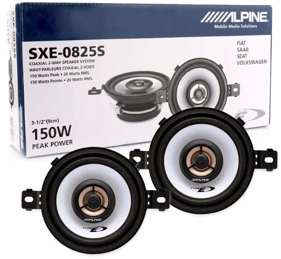 Alpine SXE-0825S Głośniki 2-drożne 87mm Moc 150W Szybki Montaż