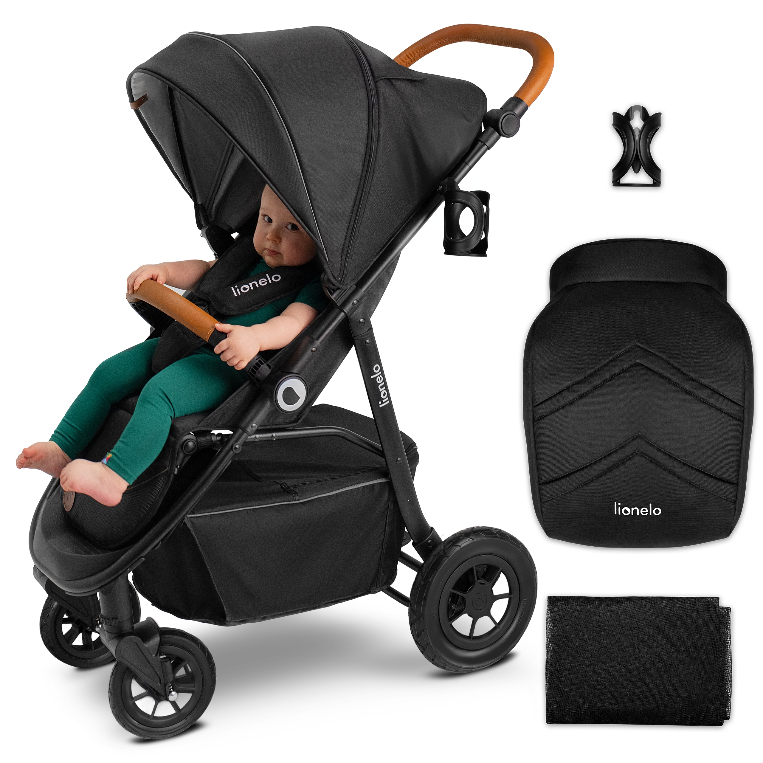 Wózek spacerowy POMPOWANE KOŁA 22kg Lionelo Natt