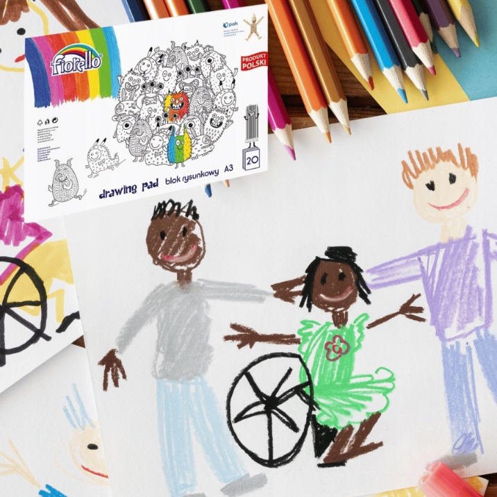 Blok Rysunkowy BIAŁY A3 20 Kartek Fiorello do malowania EAN (GTIN) 5903364242930