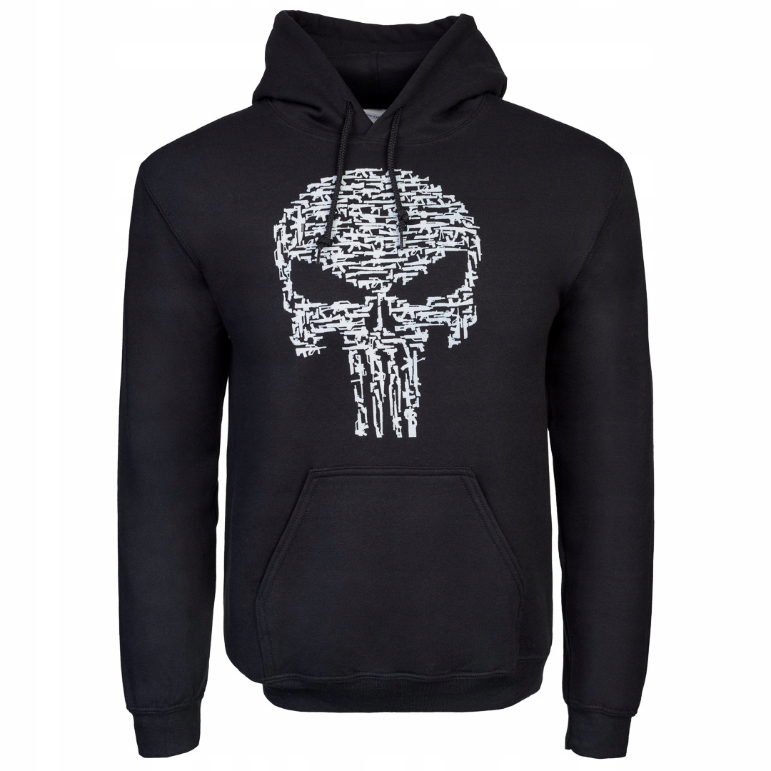 Pánská mikina s kapucí (klokanka) Kombat Uk Punisher Vojenská černá XXL