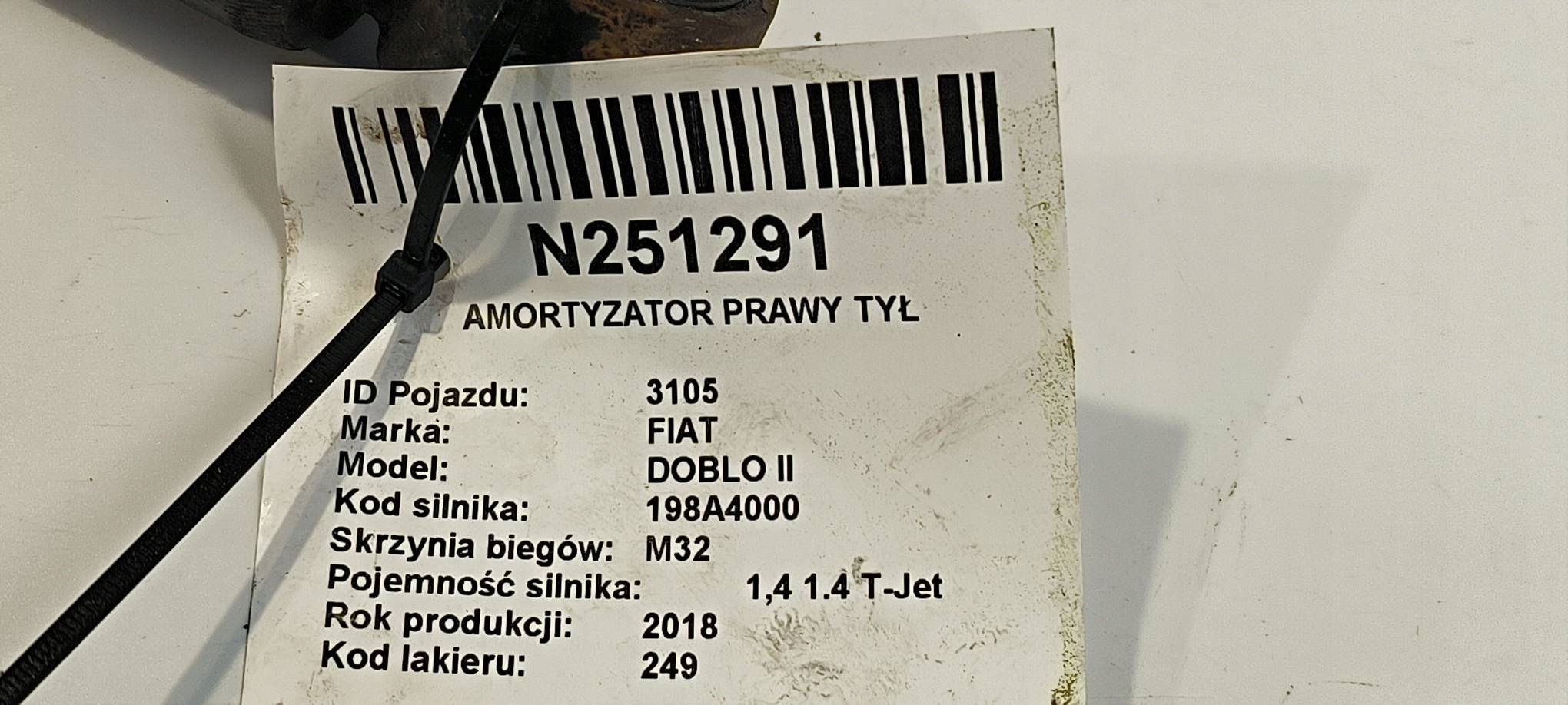 stoßdämpfer rechts heck FIAT DOBLO II