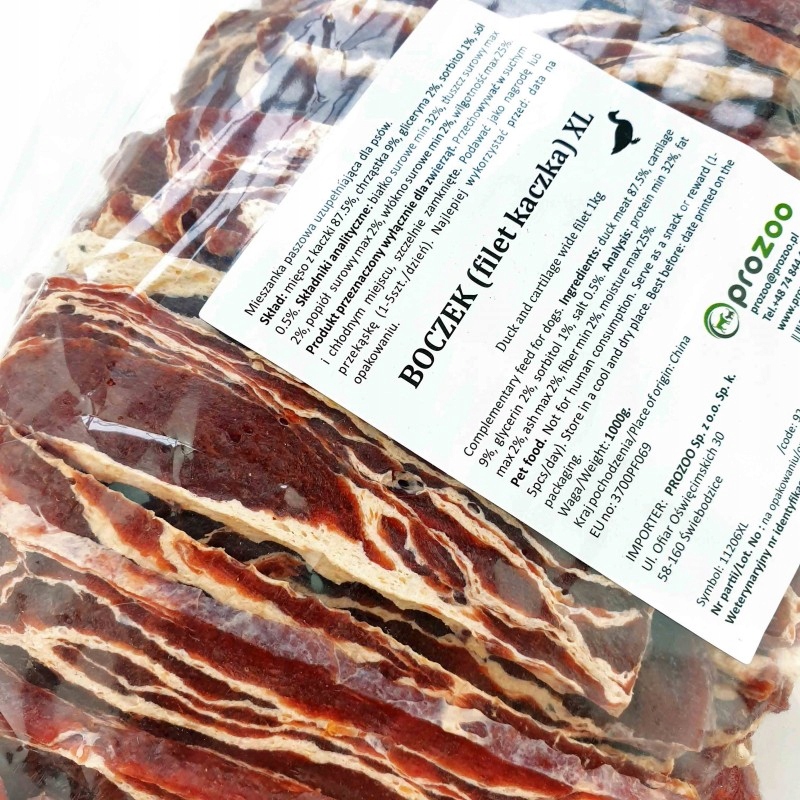 Prozoo Przysmak Dla Psa Boczek z kaczki 1kg 11206XL,
