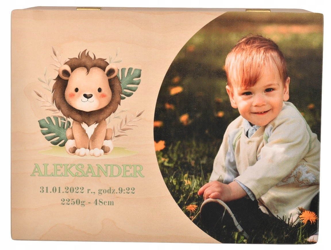 Skrzynka drewniana pudełko wspomnień z metryczką dziecka EAN (GTIN) 5906583430560