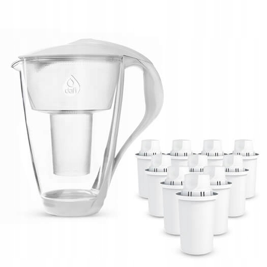 Skleněná Sada: Džbán Dafi Crystal Led 2 l bílý 10 náhradních filtrů Classic
