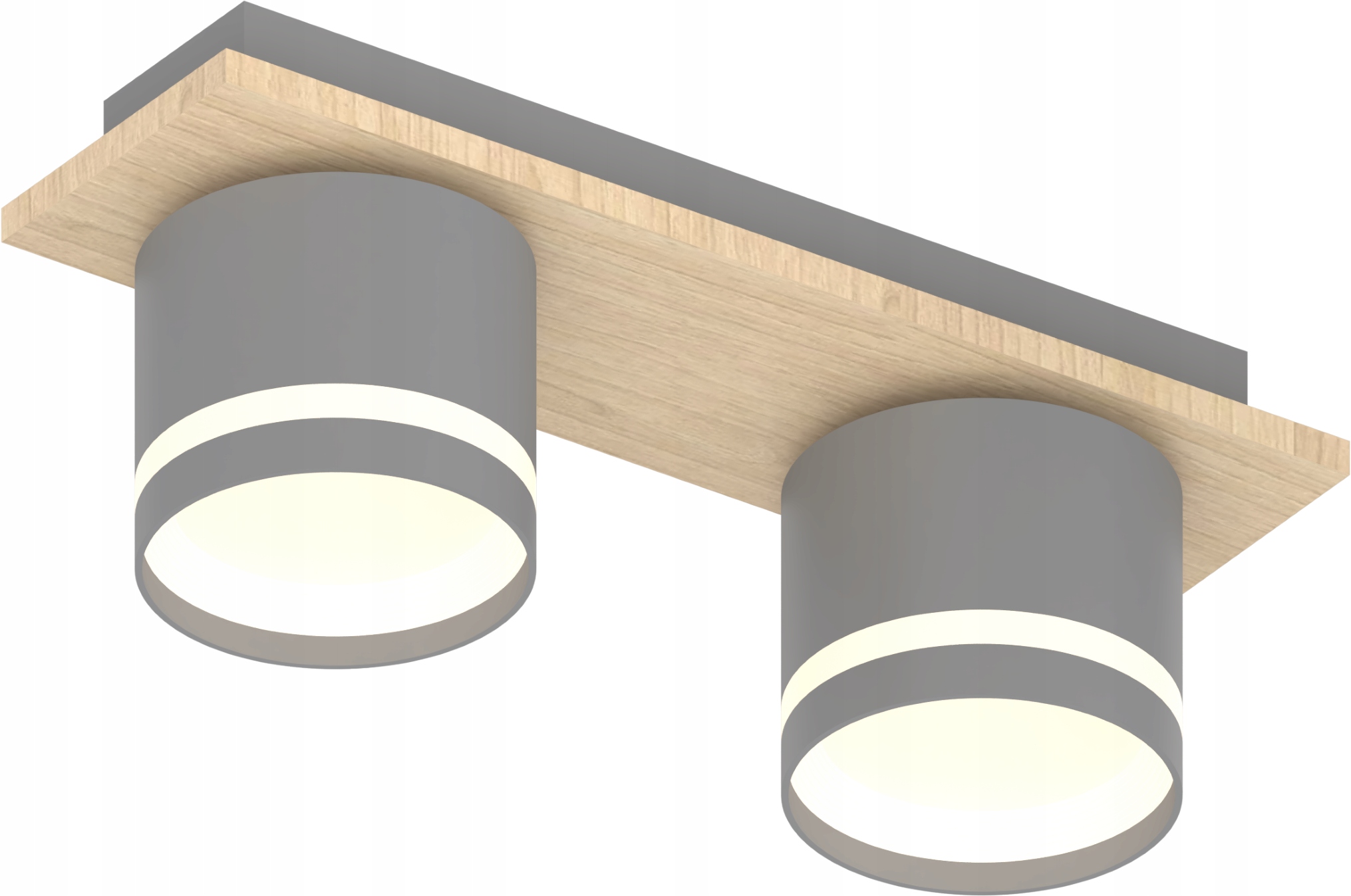 Lampa Sufitowa Szara Drewno 2xGX53 Natynkowa Scandi Vargo DL1300