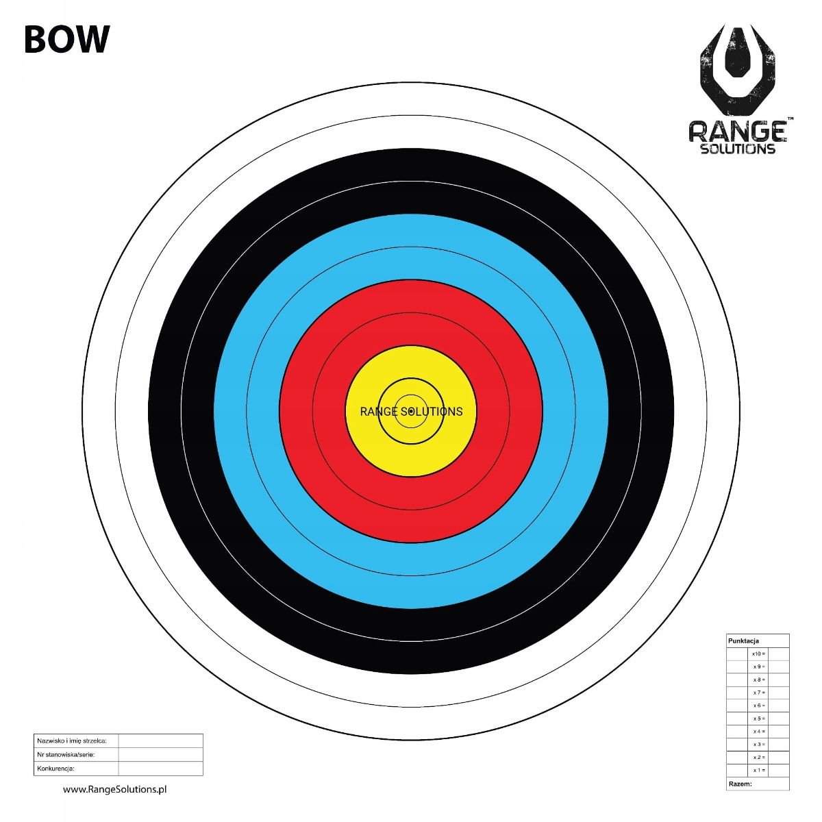 Tarcze łucznicze Range Solutions Bow 50 sztuk